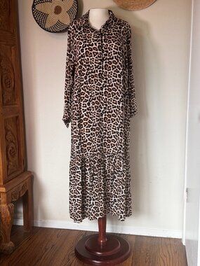H&M Cheetah Midi Dress, LG